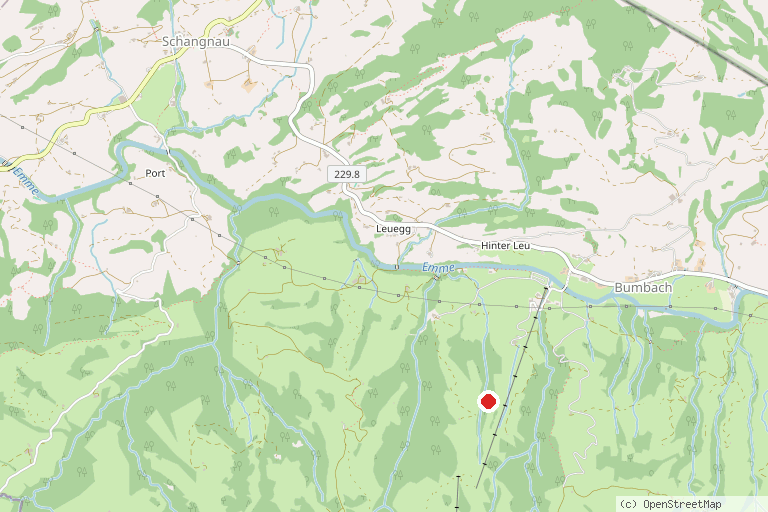 Karte mit der Lage von Skilift Bumbach–Schangnau