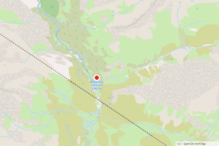Karte mit der Lage von Berghaus Vereina