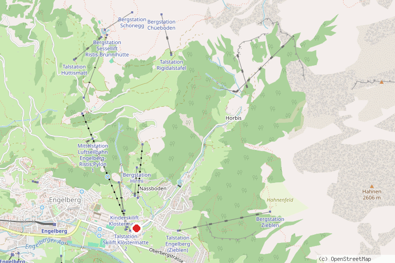 Karte mit der Lage von Skigebiet Brunni Engelberg