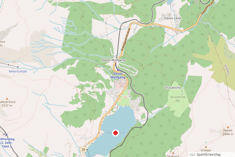Karte mit der Lage von Davosersee
