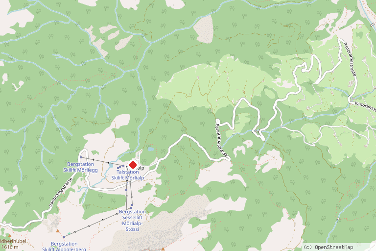 Karte mit der Lage von Skigebiet Mörlialp