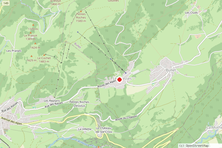 Karte mit der Lage von Skigebiet Sainte-Croix - Les Rasses