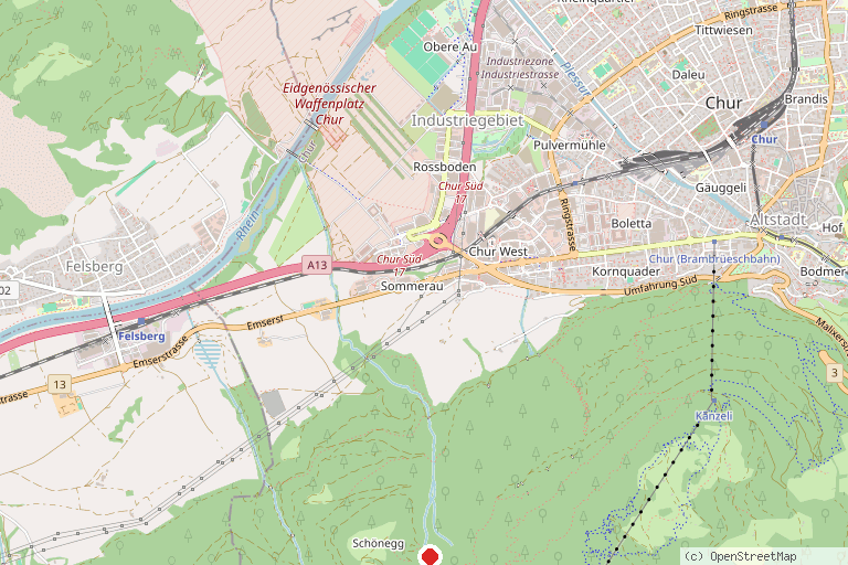 Karte mit der Lage von Brambrüesch