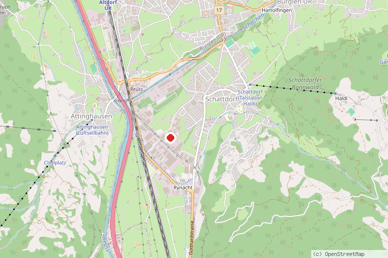 Karte mit der Lage von Granit Indoor Schattdorf