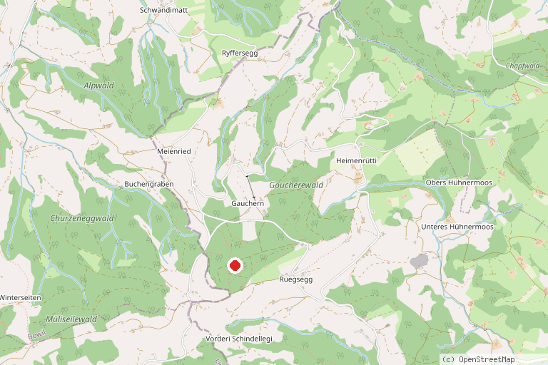 Karte mit der Lage von Aussichtsturm Chuderhüsi