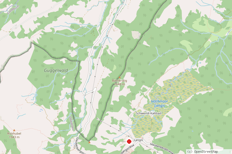 Karte mit der Lage von Langis Glaubenberg