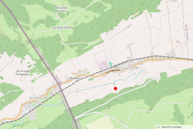 Karte mit der Lage von Téléskis des Verrières