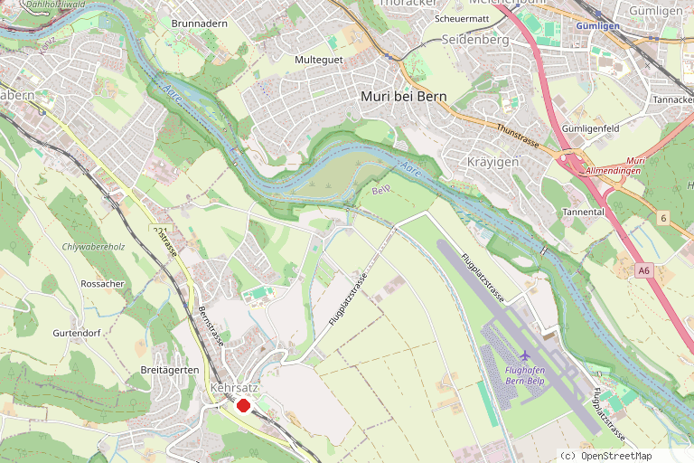 Karte mit der Lage von Gürbetaler Höhenweg
