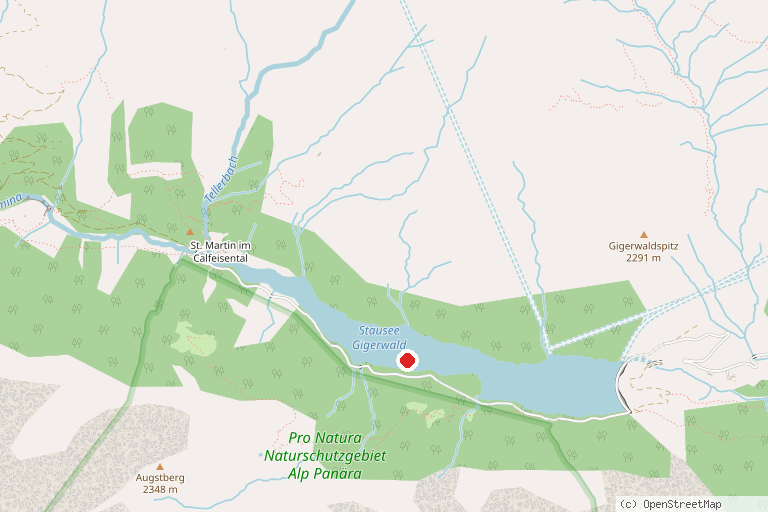 Karte mit der Lage von Gigerwaldsee