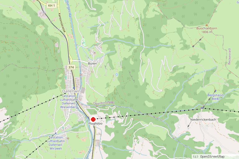 Karte mit der Lage von Niederrickenbach