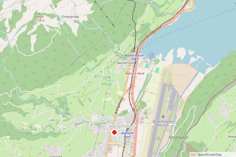 Karte mit der Lage von Seeuferweg Alpnachersee
