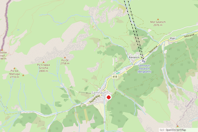 Karte mit der Lage von Zurich vitaparcours Samnaun