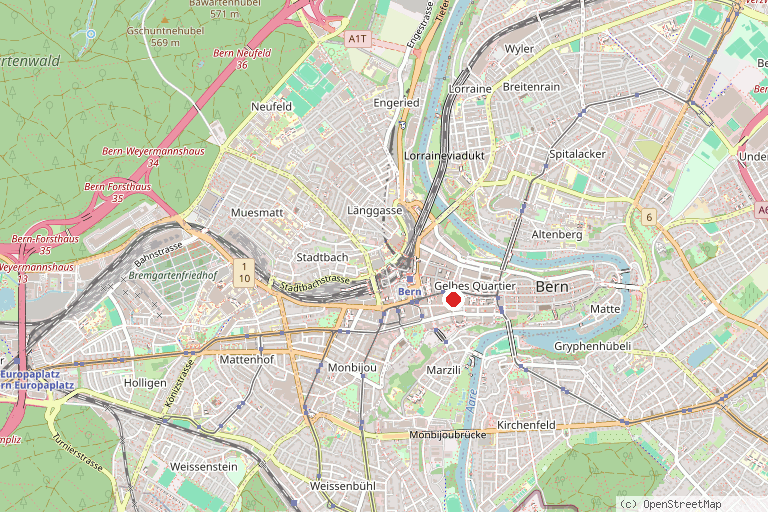 Karte mit der Lage von Berner Wochenmarkt auf Bundes- und Bärenplatz