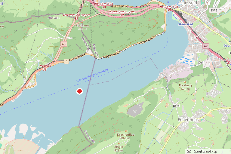 Karte mit der Lage von Alpnachersee