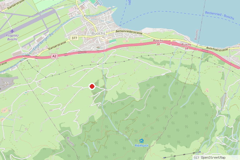 Karte mit der Lage von Zurich vitaparcours Buochs