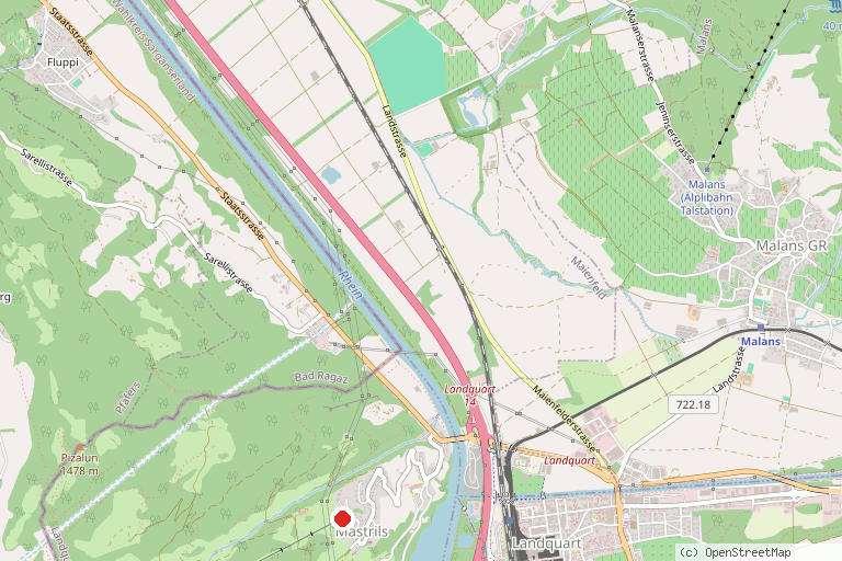 Karte mit der Lage von Skilift Mastrils