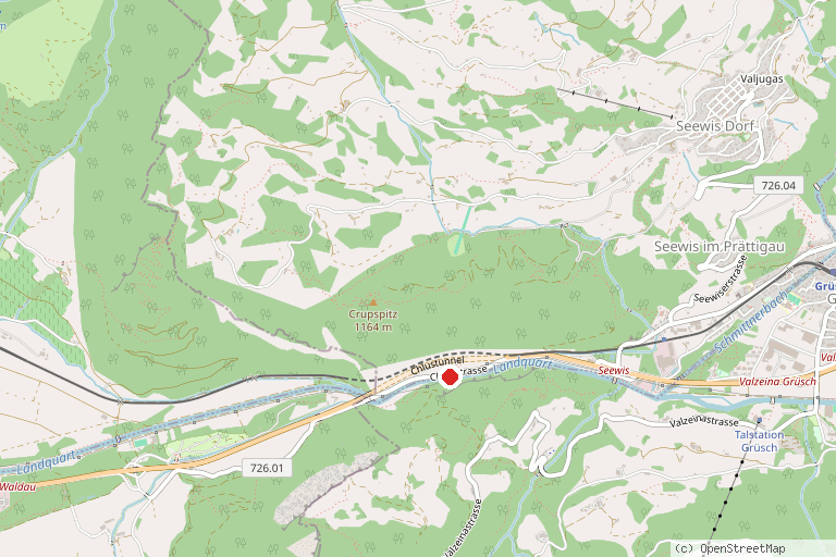 Karte mit der Lage von Burg Fracstein