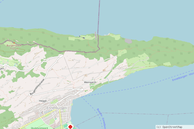 Karte mit der Lage von Strandbad Buochs-Ennetbürgen