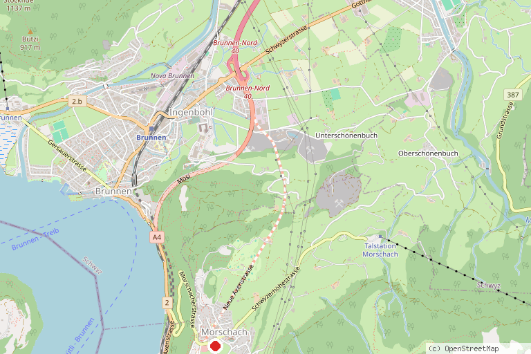 Karte mit der Lage von Swiss Holiday Park Morschach