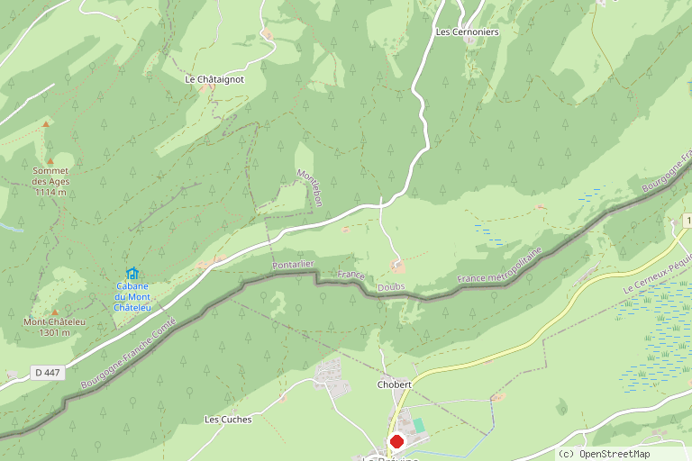 Karte mit der Lage von Skigebiet und Loipen La Brévine