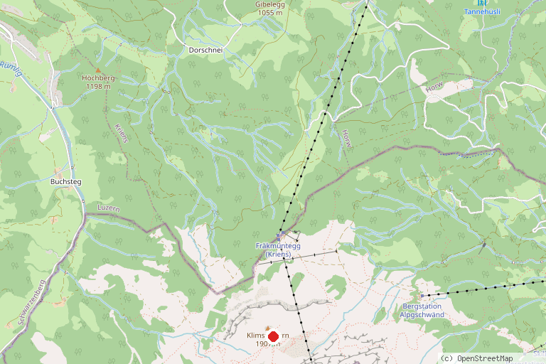 Karte mit der Lage von Klimsenhornkapelle am Pilatus