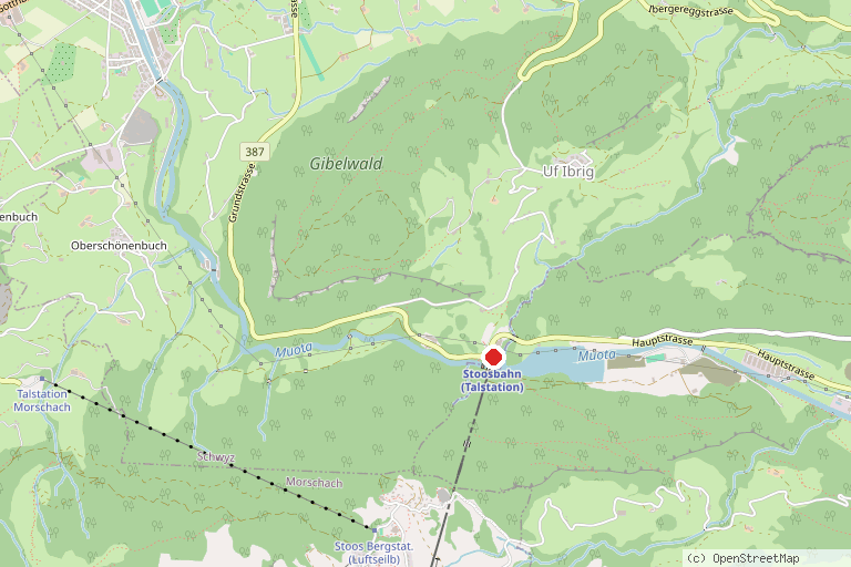 Karte mit der Lage von Skigebiet Stoos