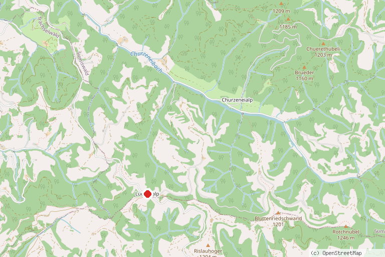Karte mit der Lage von Lüderenalp
