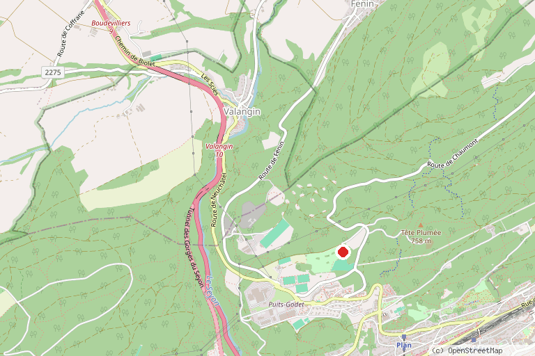 Karte mit der Lage von Parc de Pierre-à-Bot