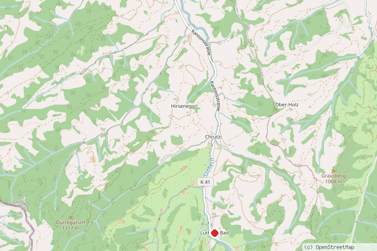 Karte mit der Lage von Wallfahrtsort Luthern Bad
