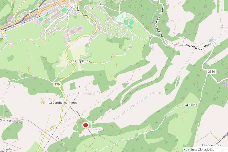 Karte mit der Lage von Téléskis de Sommartel - Le Locle