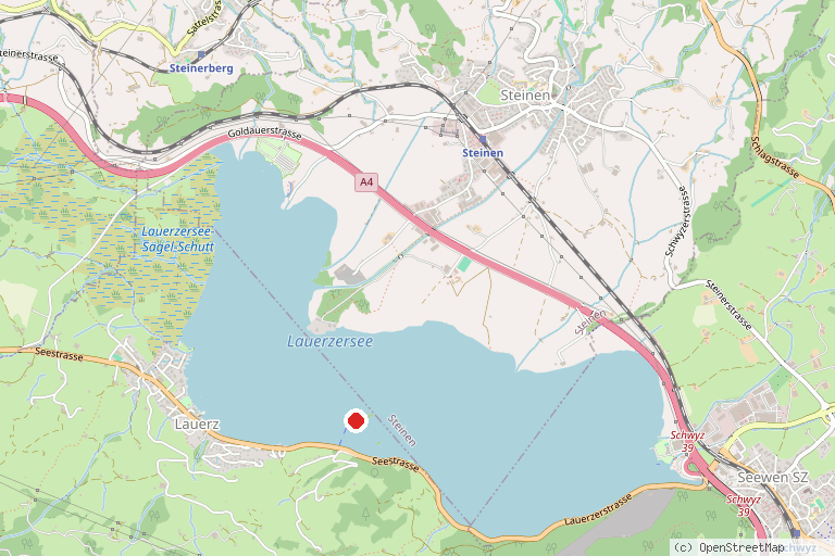 Karte mit der Lage von Burgruine Schwanau