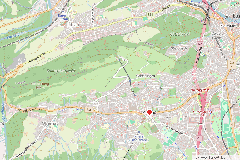 Karte mit der Lage von Fräkigaudi Rodelbahn
