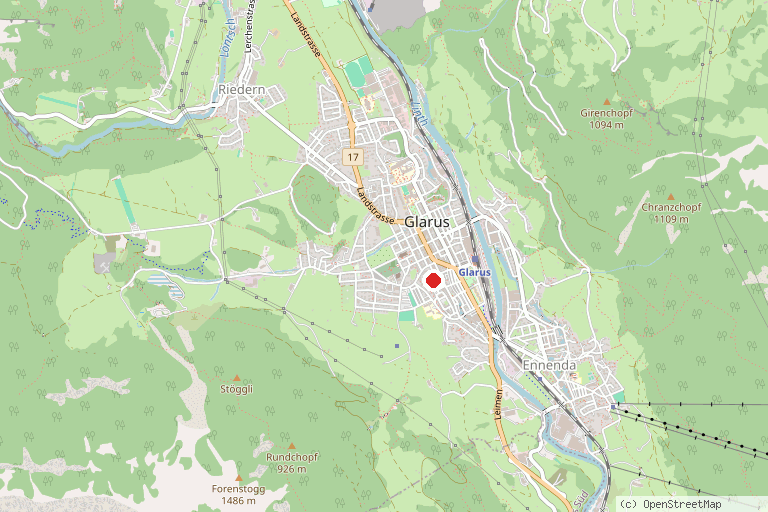 Karte mit der Lage von Landsgemeinde Glarus