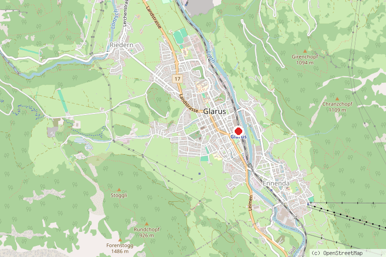 Karte mit der Lage von Naturzentrum Glarnerland