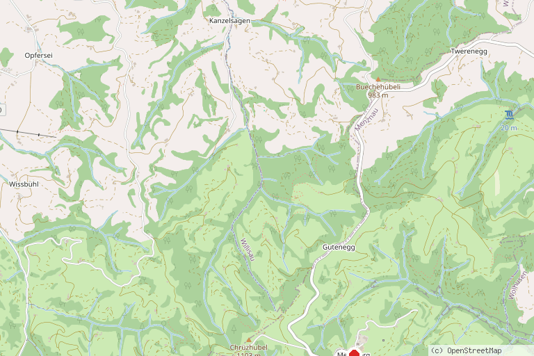 Karte mit der Lage von Menzberg