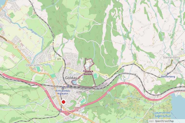 Karte mit der Lage von Natur- und Tierpark Goldau