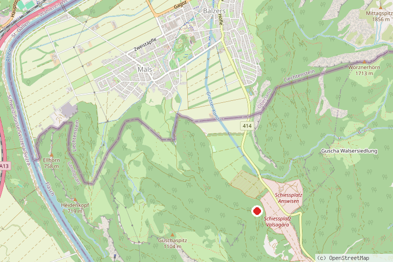 Karte mit der Lage von Burg Grafenberg