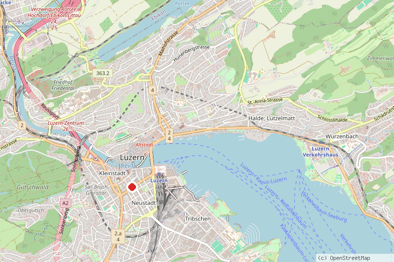 Karte mit der Lage von Escape Company Luzern