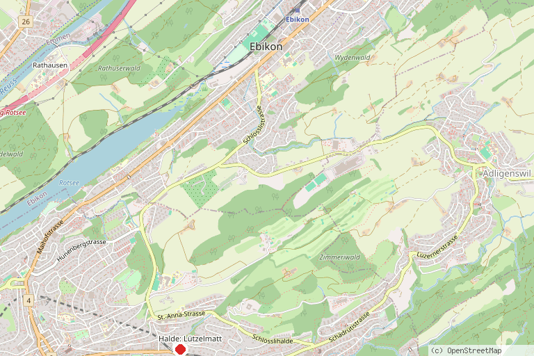 Karte mit der Lage von Puppenhausmuseum Luzern