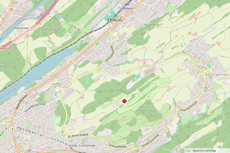 Karte mit der Lage von Dietschiberg
