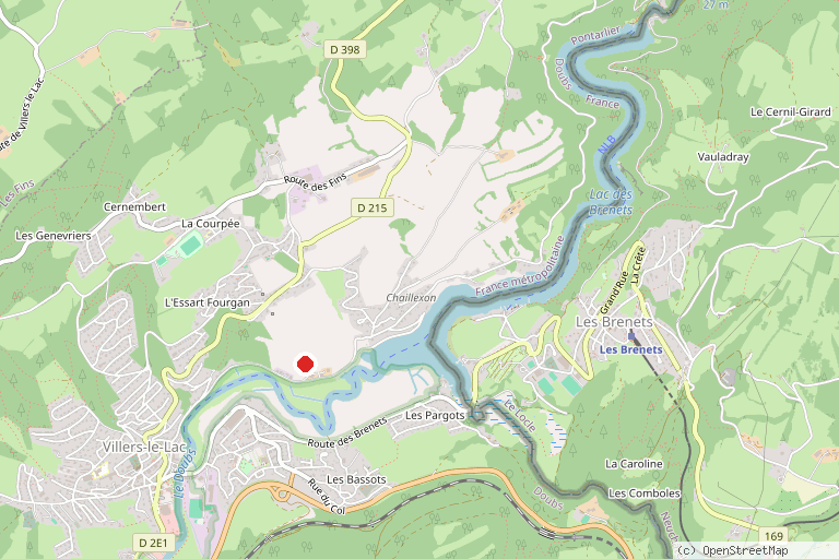 Karte mit der Lage von Saut du Doubs