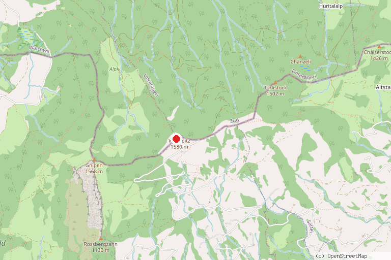 Karte mit der Lage von Berggasthaus Wildspitz