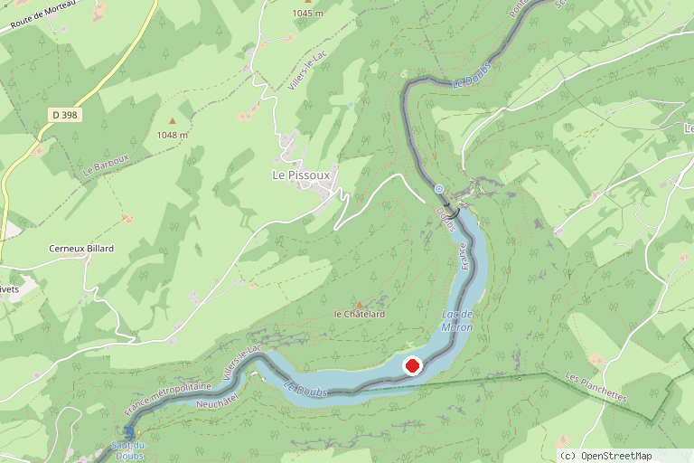 Karte mit der Lage von Lac de Moron