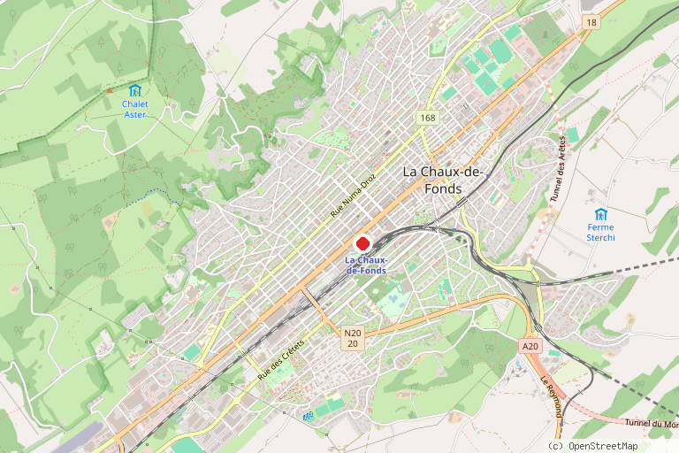 Karte mit der Lage von Jura-Route – Etappenort La Chaux-de-Fonds