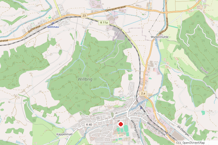 Karte mit der Lage von Landvogteischloss Willisau
