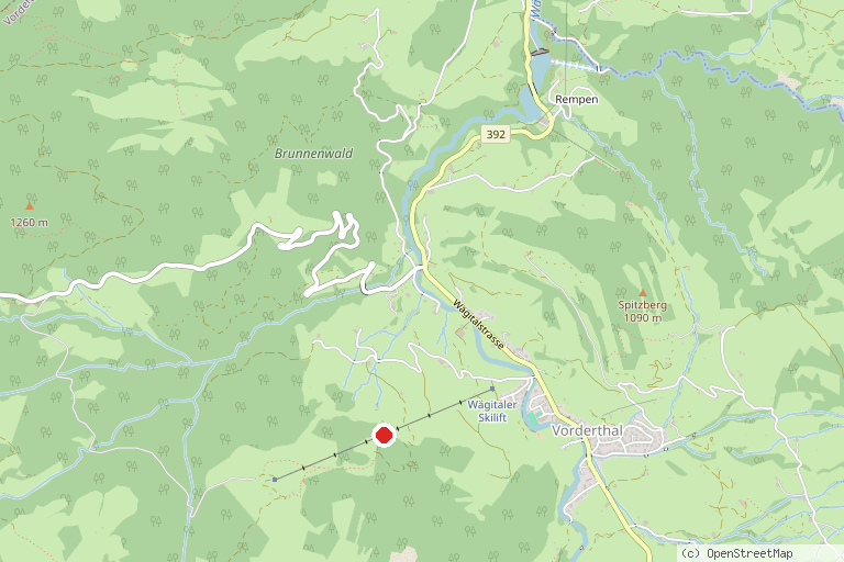 Karte mit der Lage von Skilift Wägital Vorderthal