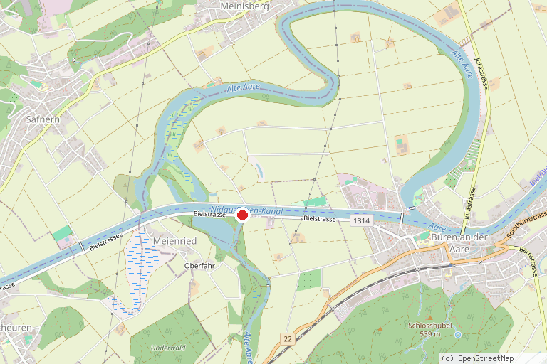 Karte mit der Lage von Alte Aare