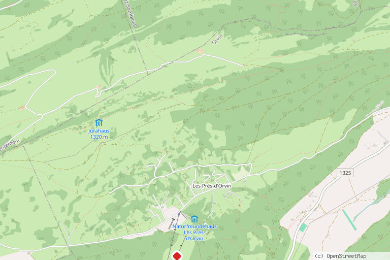 Karte mit der Lage von Téléskis Les Prés-d'Orvin
