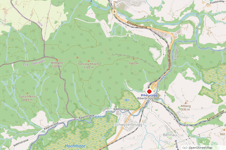 Karte mit der Lage von Moorlandschaft Schwantenau