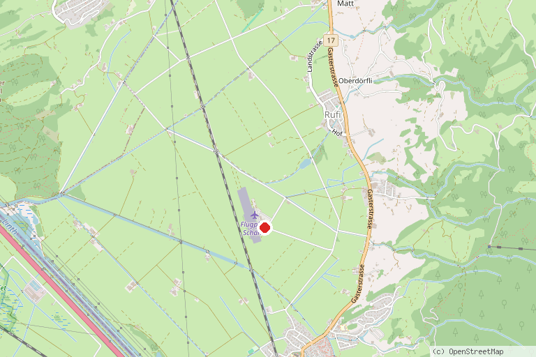 Karte mit der Lage von Flugplatz Schänis